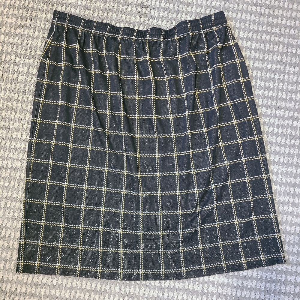 Vintage Classic Black‎ Checkered Skirt 3X